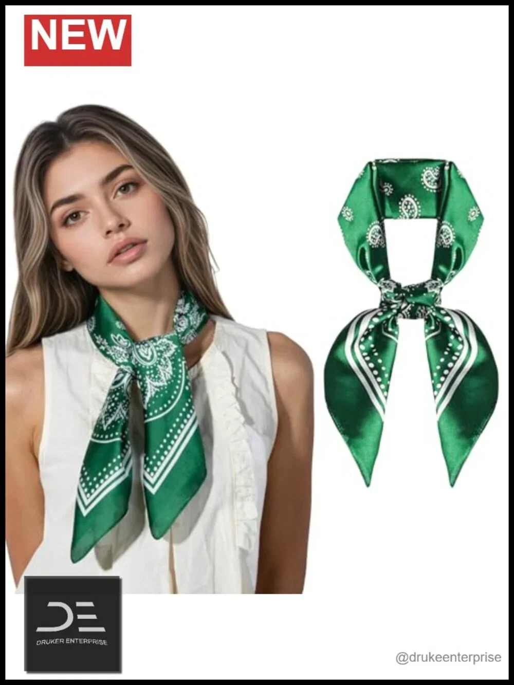 Satin Scarf - Soft Silky Lightweight Hair Wrap Neck Head Bandana
